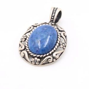 CAROLYN POLLACK* Sterling Silver Southwest Lapis Pendant Enhancer
